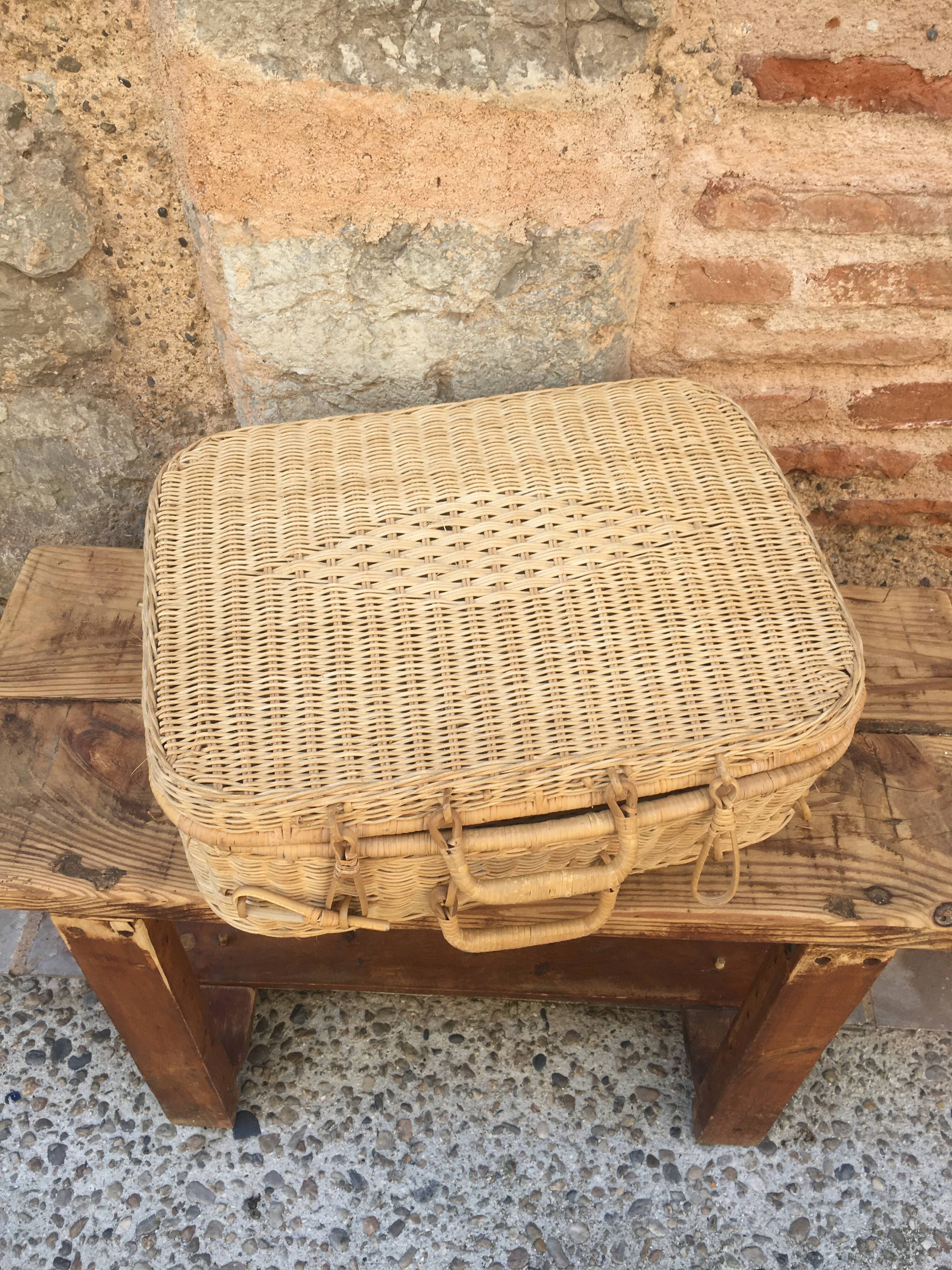 Wicker suitcase