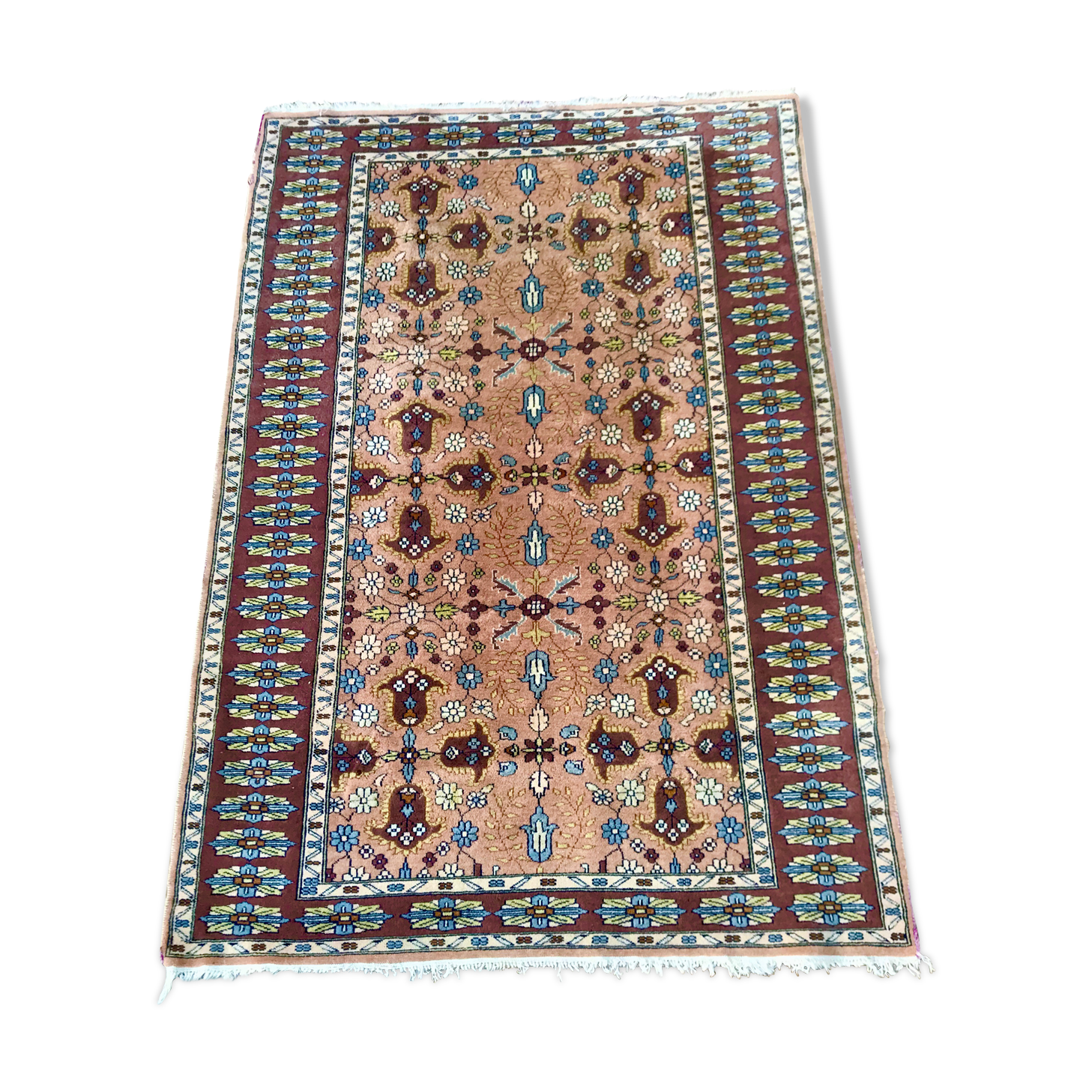 Tapis ancien noué main 185x123cm