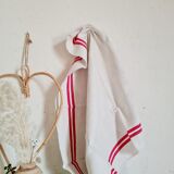 Set of 7 old linen tea towels