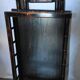 Table bureau pliable en bois noirci et sculpté façon bambou,années 50