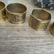 6 brass napkin rings