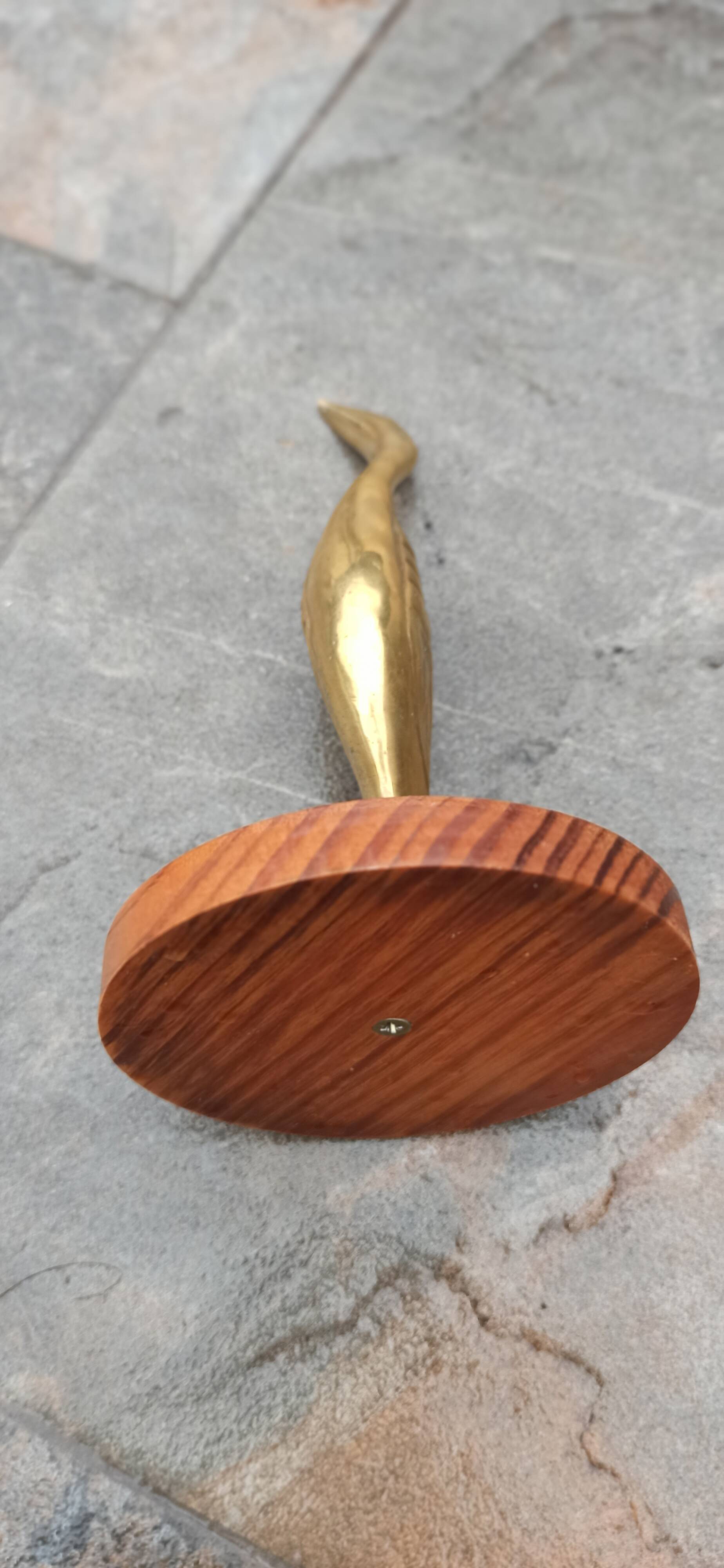 Cormoran vintage en laiton sur socle