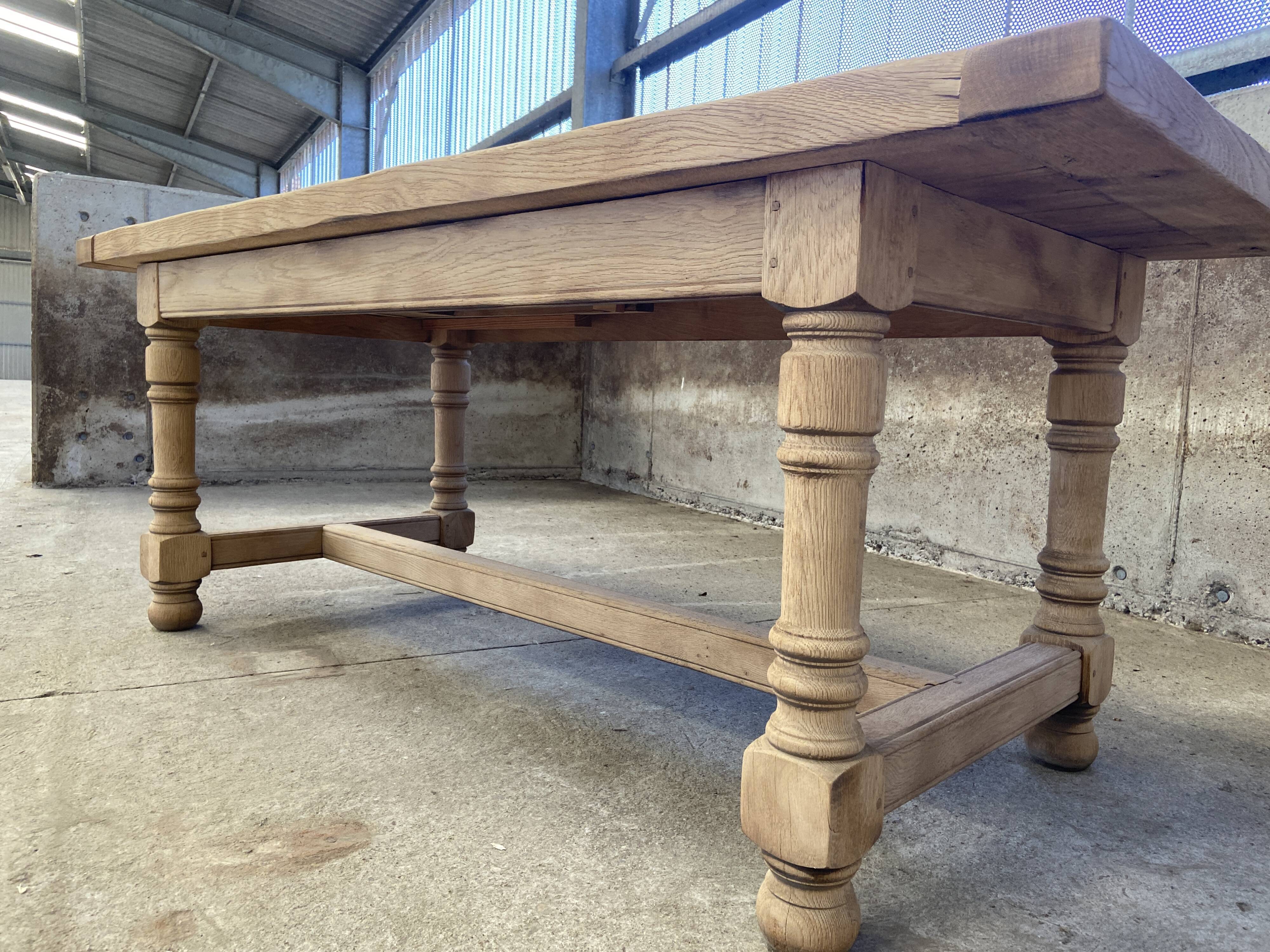 Large dining table monastery style raw natural oak