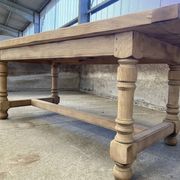 Large dining table monastery style raw natural oak