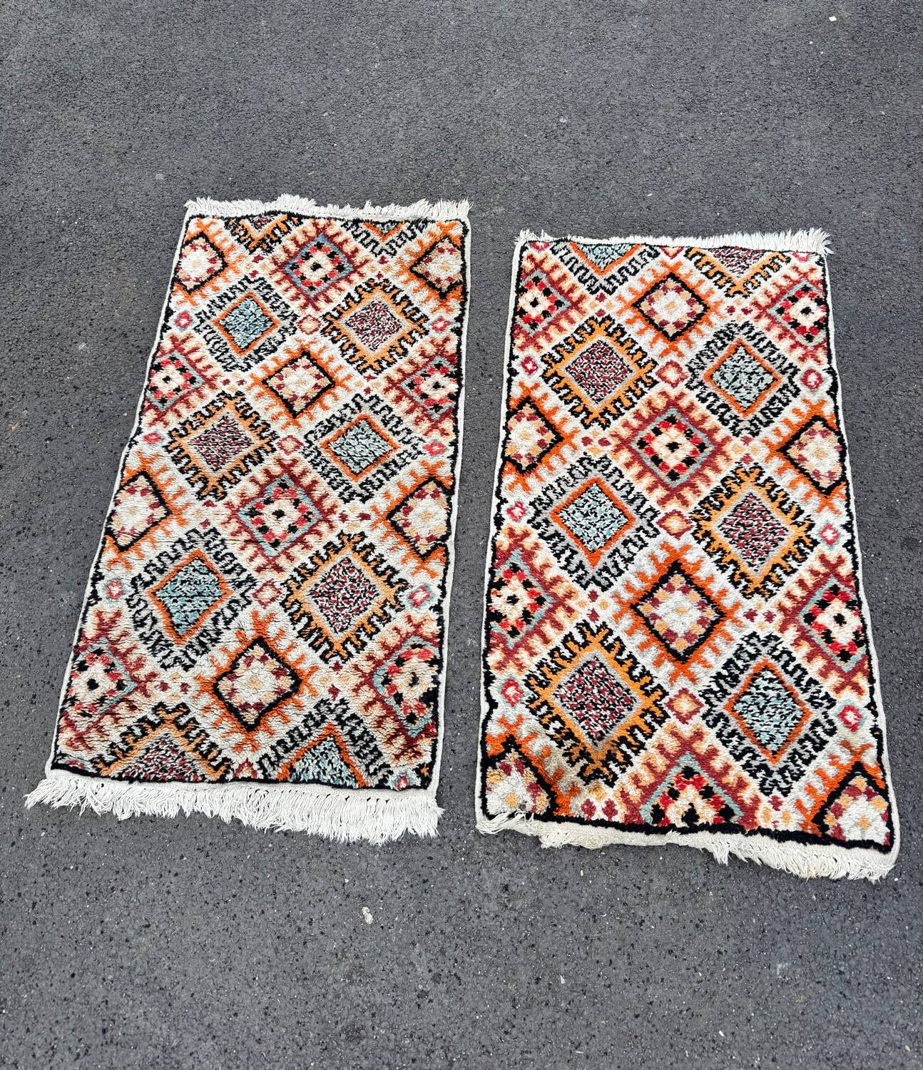 Pair of Moroccan Beni Ouarain rugs 150/80cm