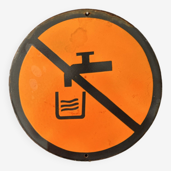 Orange warning sign vintage european industrial enamel signs decoration