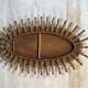 Oval Mirror in Rattan. Woven Willow and Bamboo. French Work from the Riviera.