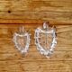 Pair of vintage leaf-shaped glass bowls from the 1970s.