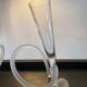 Pair of champagne glasses signed in glass paste