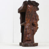 Brutalist tree trunk console bar 1970s