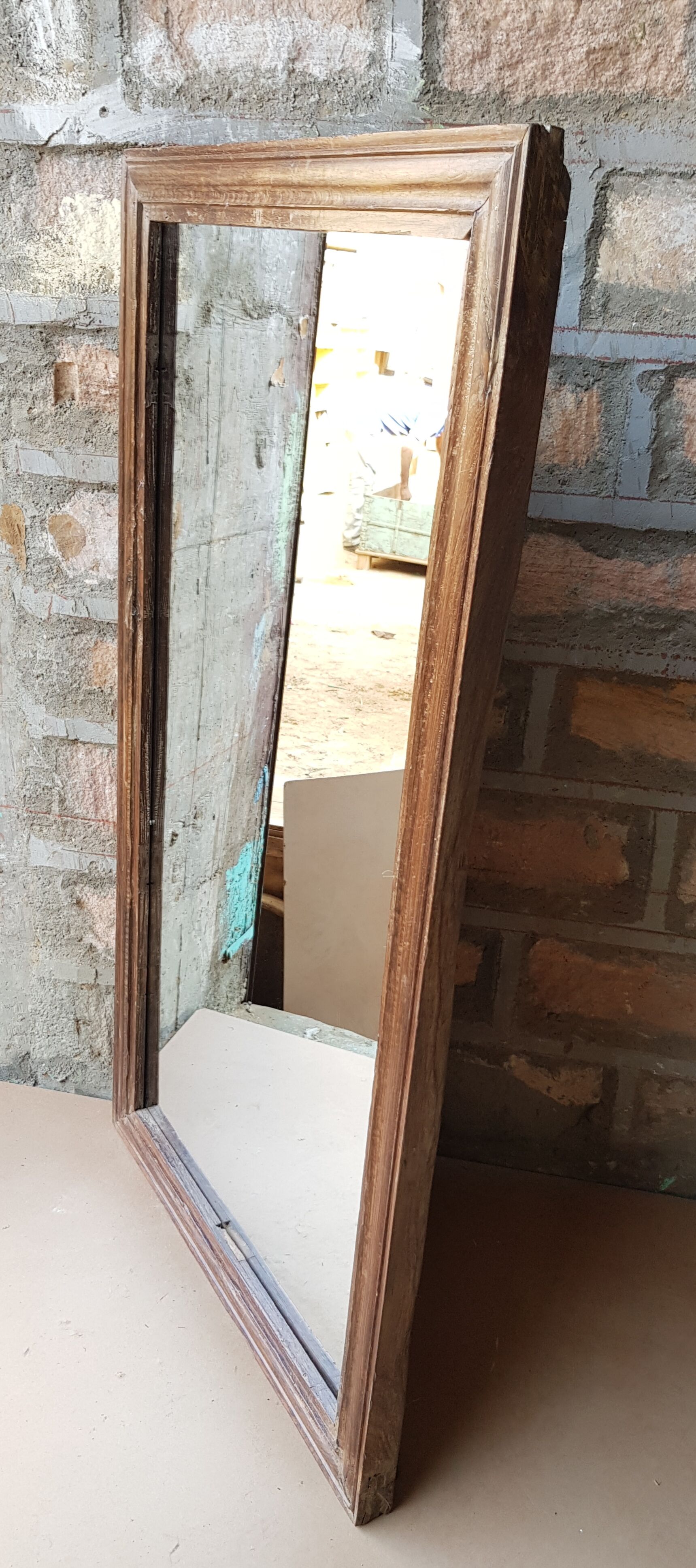 Ancient Burmese teak mirror