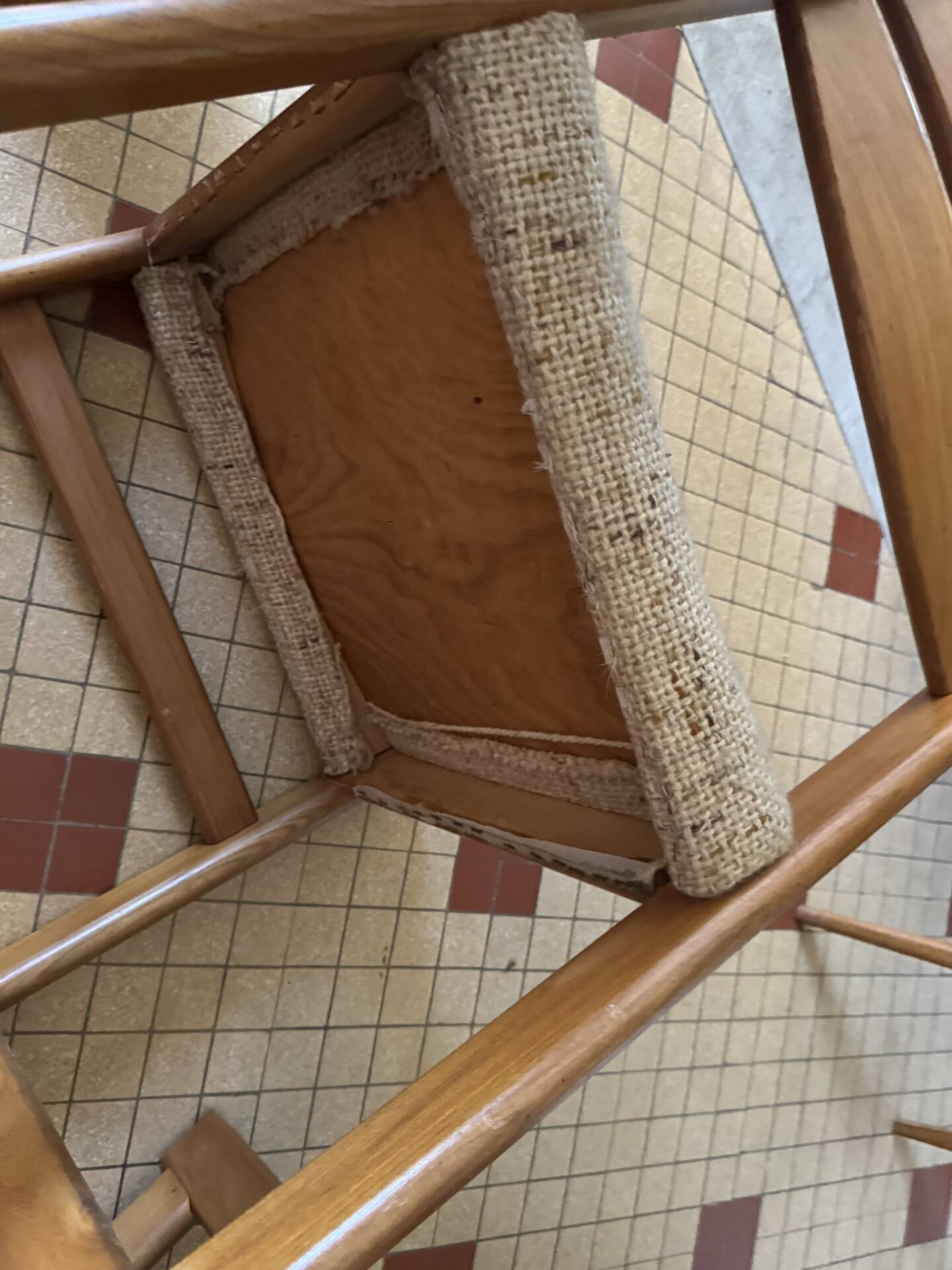 Solid elm sled chair