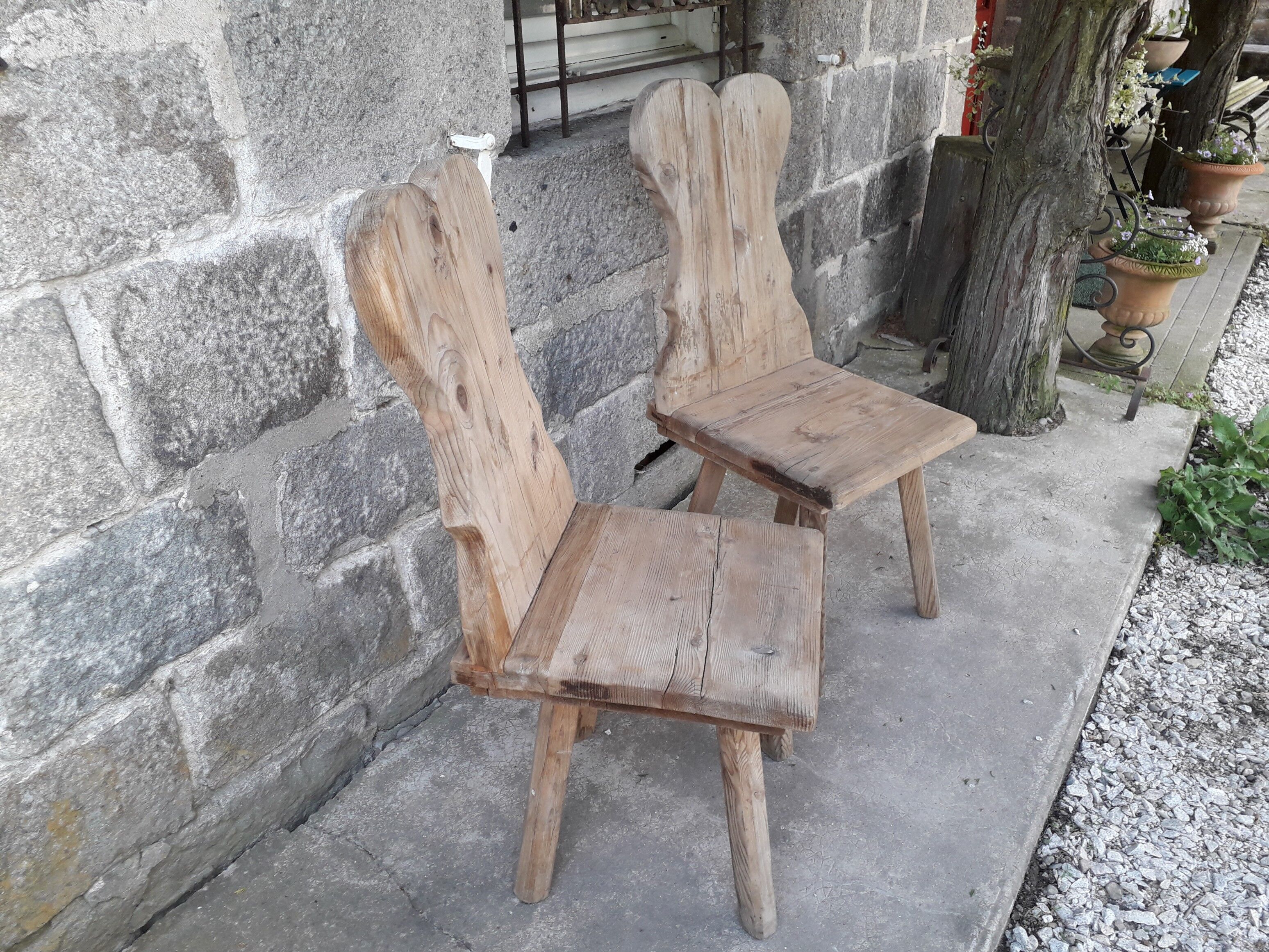 Pair of brutalist chairs