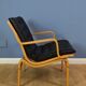Finn Ostergaard mid century retro condo chair black leather armchair