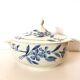 Creil and Montereau ceramic soup tureen with blue flower pattern
