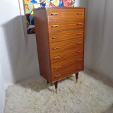 Vintage rag chest of drawers from the 60s seven drawers