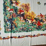 Vintage hunting tablecloth 145x125