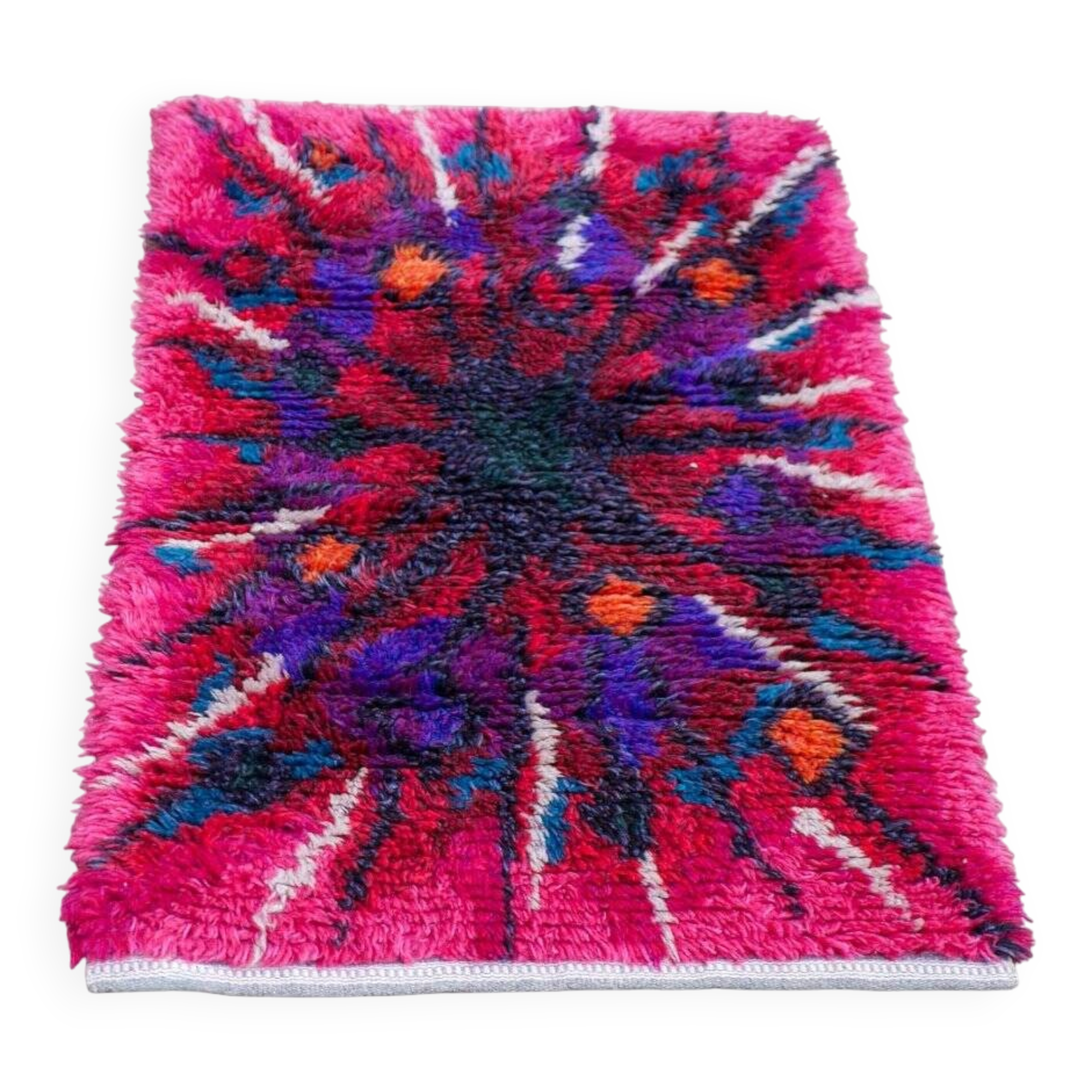 Swedish Tibetan Rya rug with flower by Jagarz for Rya