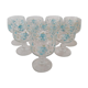 Set of 8 vintage Myosotis Veronica balloon wine glasses
