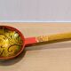 Vintage Khokhloma set – bowl + 7 painted ladles USSR