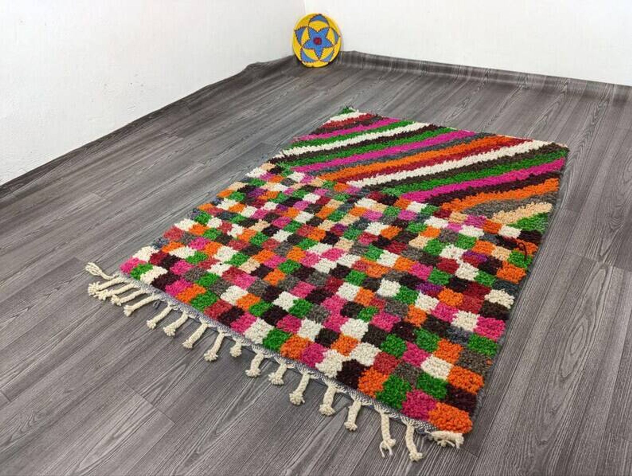 Tapis marocain multicolore fait main 200cmx300cm