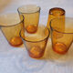 5 water glasses amber yellow