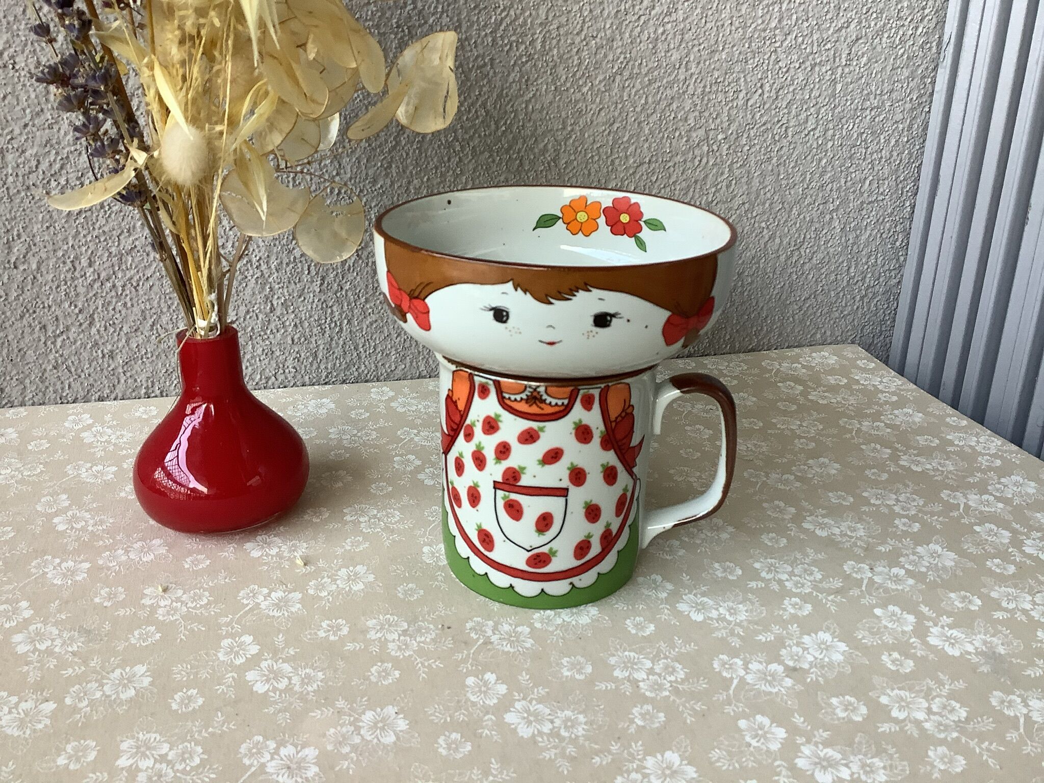 Korean face sandstone bowl and mug