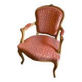 fauteuils cabriolet (style Louis XV) en velours frappé