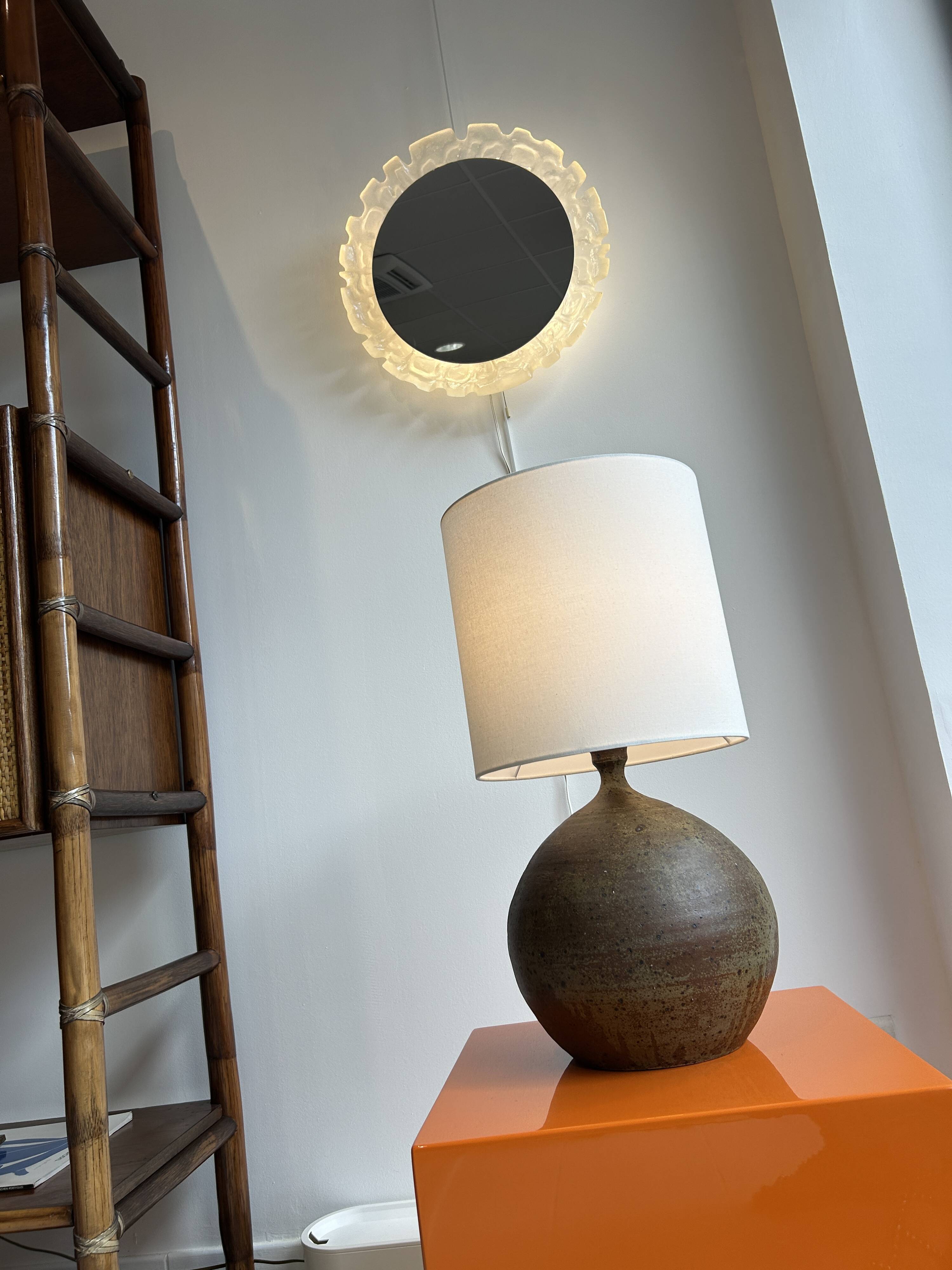 Guy Baudat stoneware ball lamp