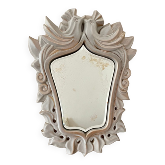 Mirror colombes ceramic giraud in vallauris