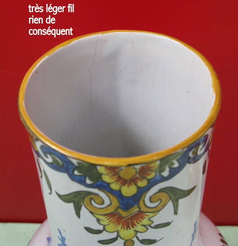 Rouen earthenware vase with Tharon Bretagne's arms