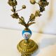 19th century candle holders in gilded bronze and porcelain