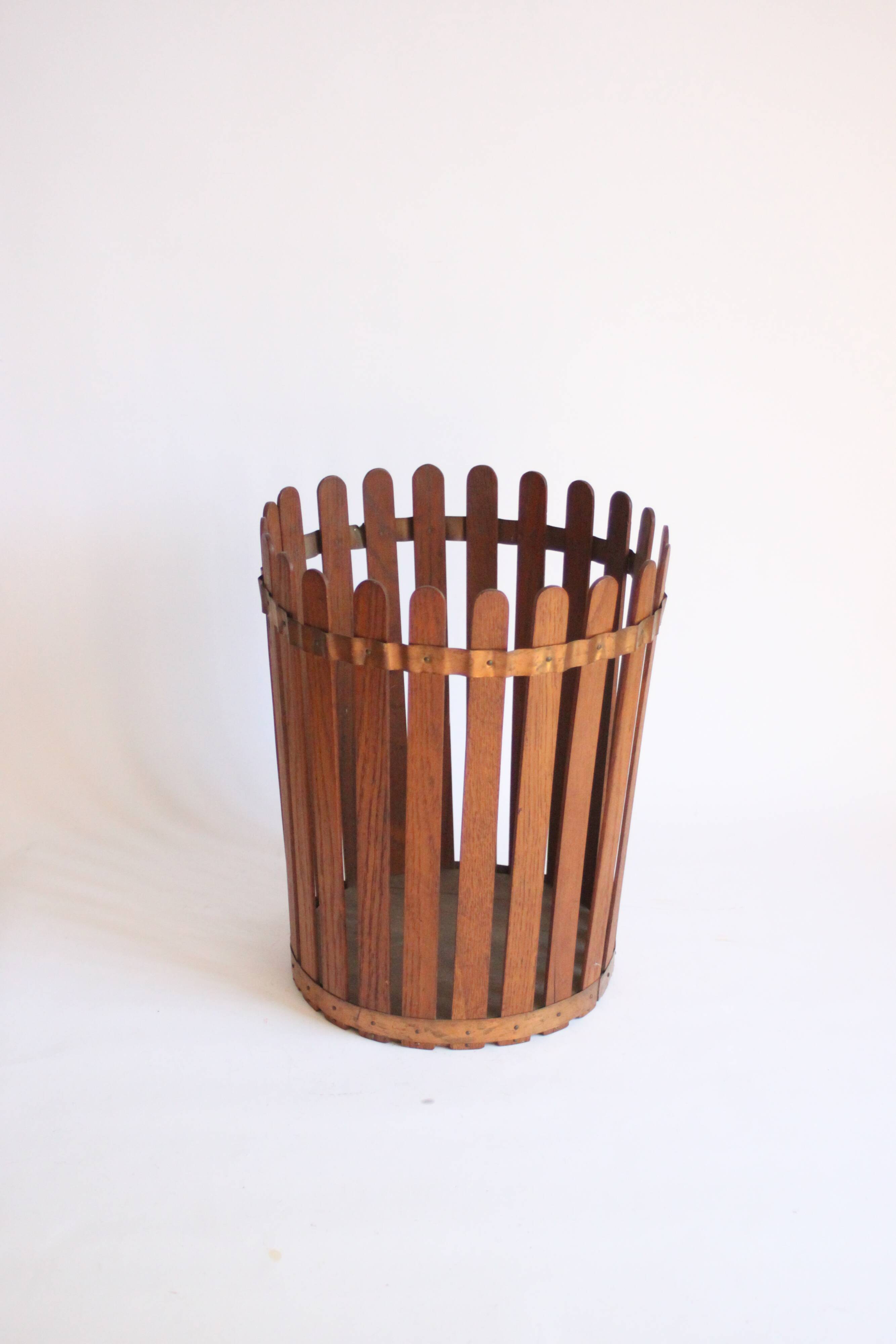 Mid century modern wooden paper bin, 1950s