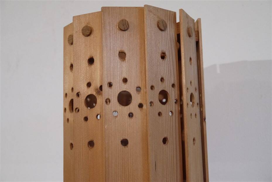 Vintage Scandinavian wooden lamp 1970