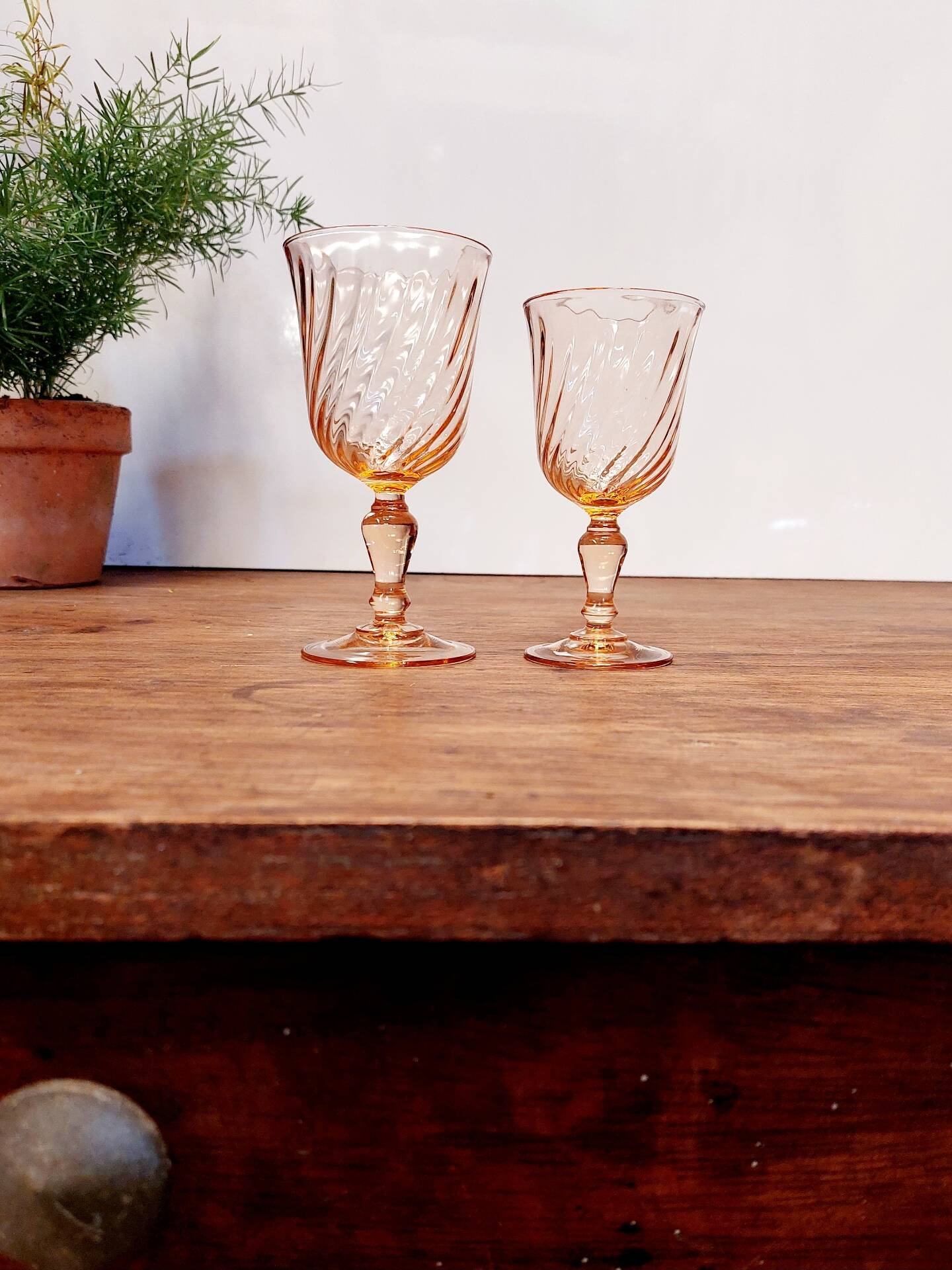 Lot de 8 verres vintage Rosaline