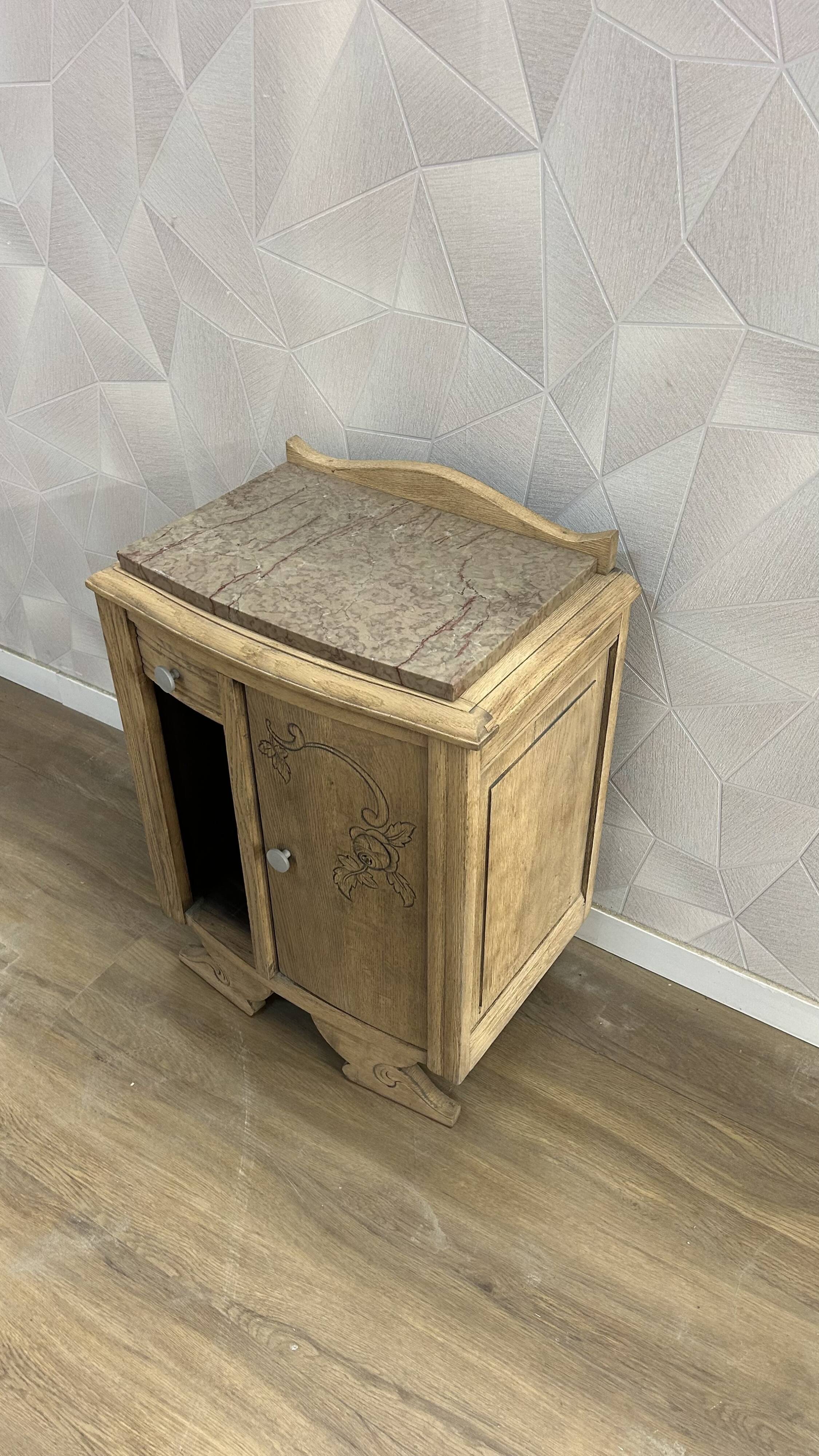Antique art deco airbrushed bedside table