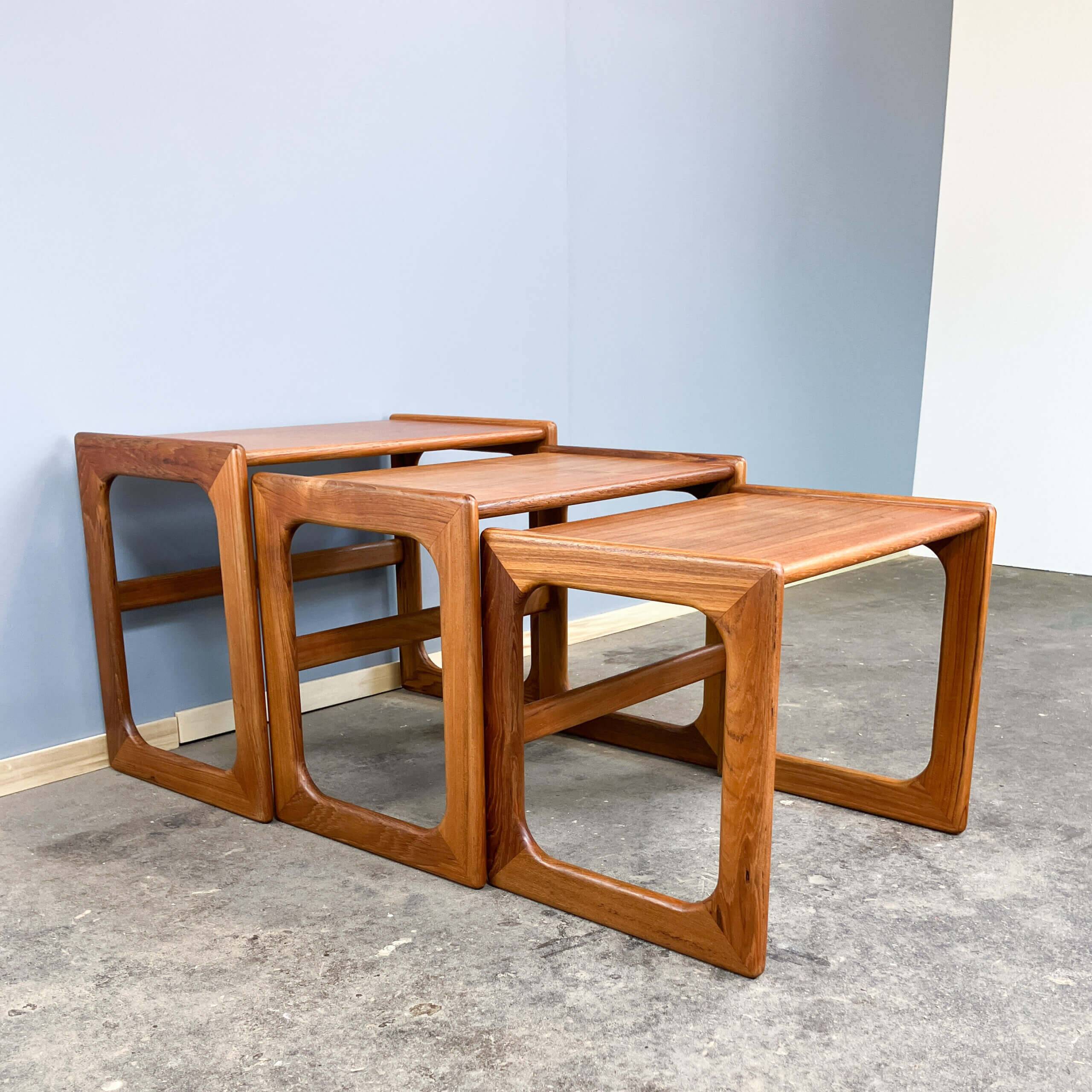 Set of three nesting tables by Salin Nyborg, teak, 1960s