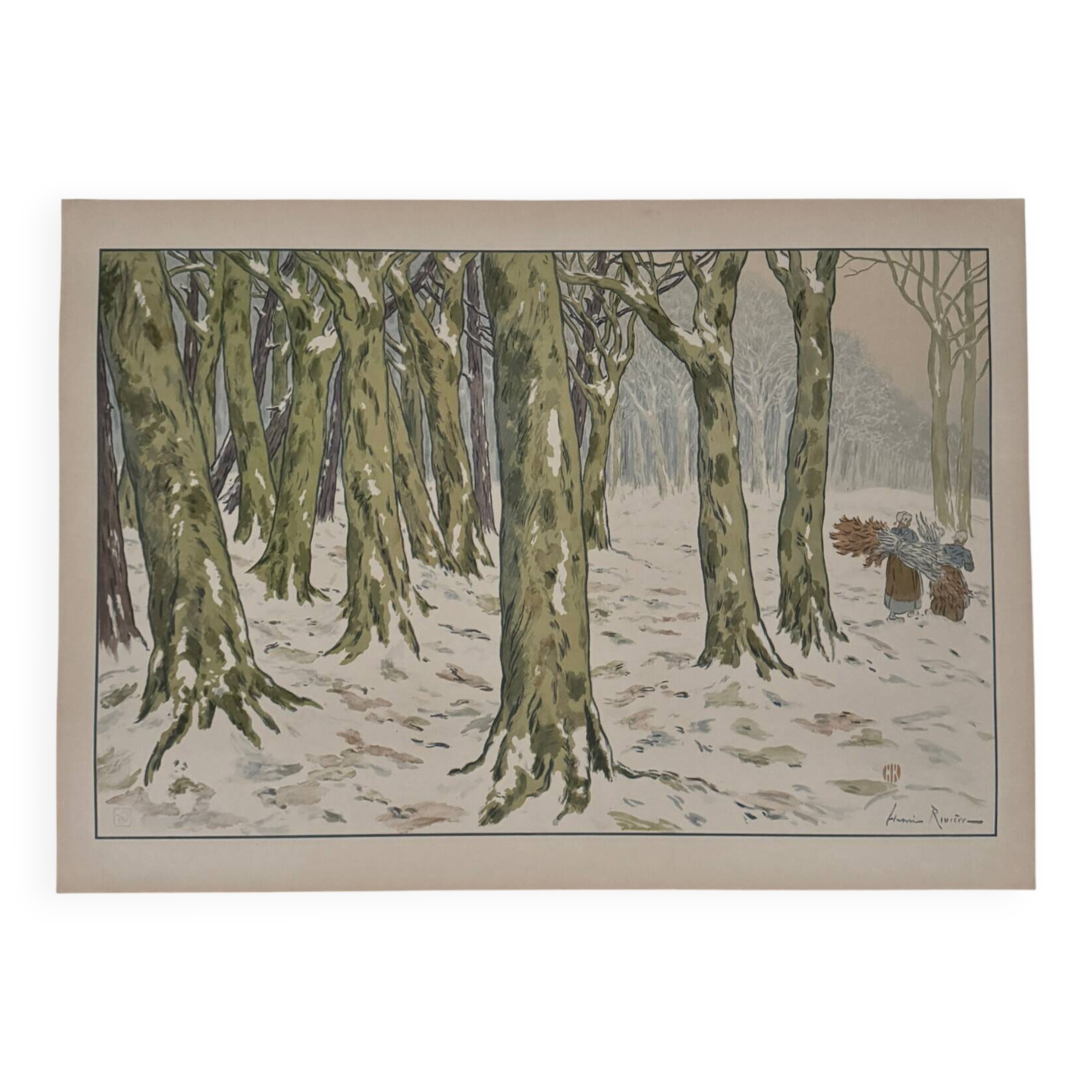 Lithograph by Henri Rivière Aspects of Nature - Winter Woods