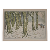 Lithograph by Henri Rivière Aspects of Nature - Winter Woods