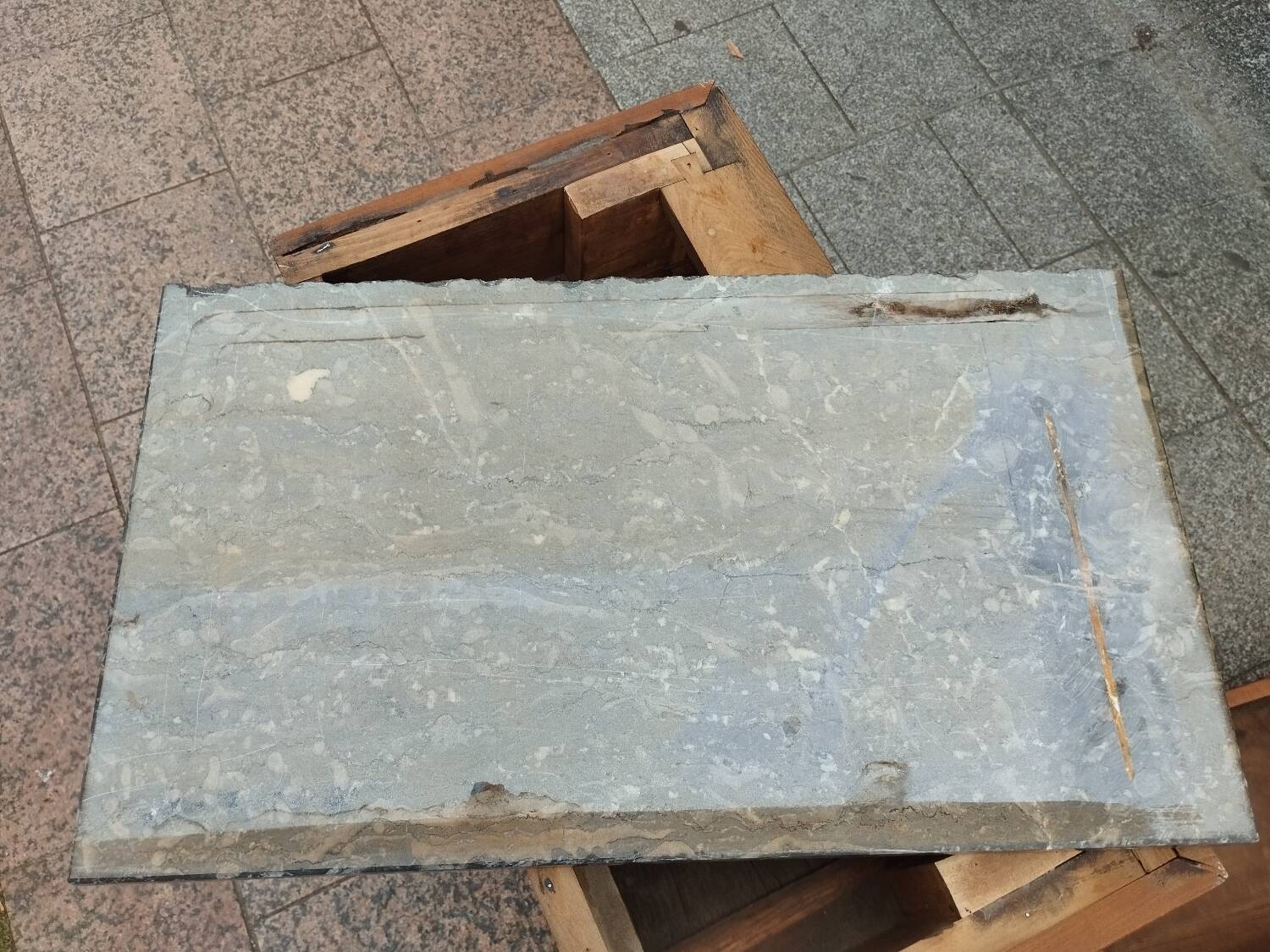 Antique Louis XVI style console with marble top