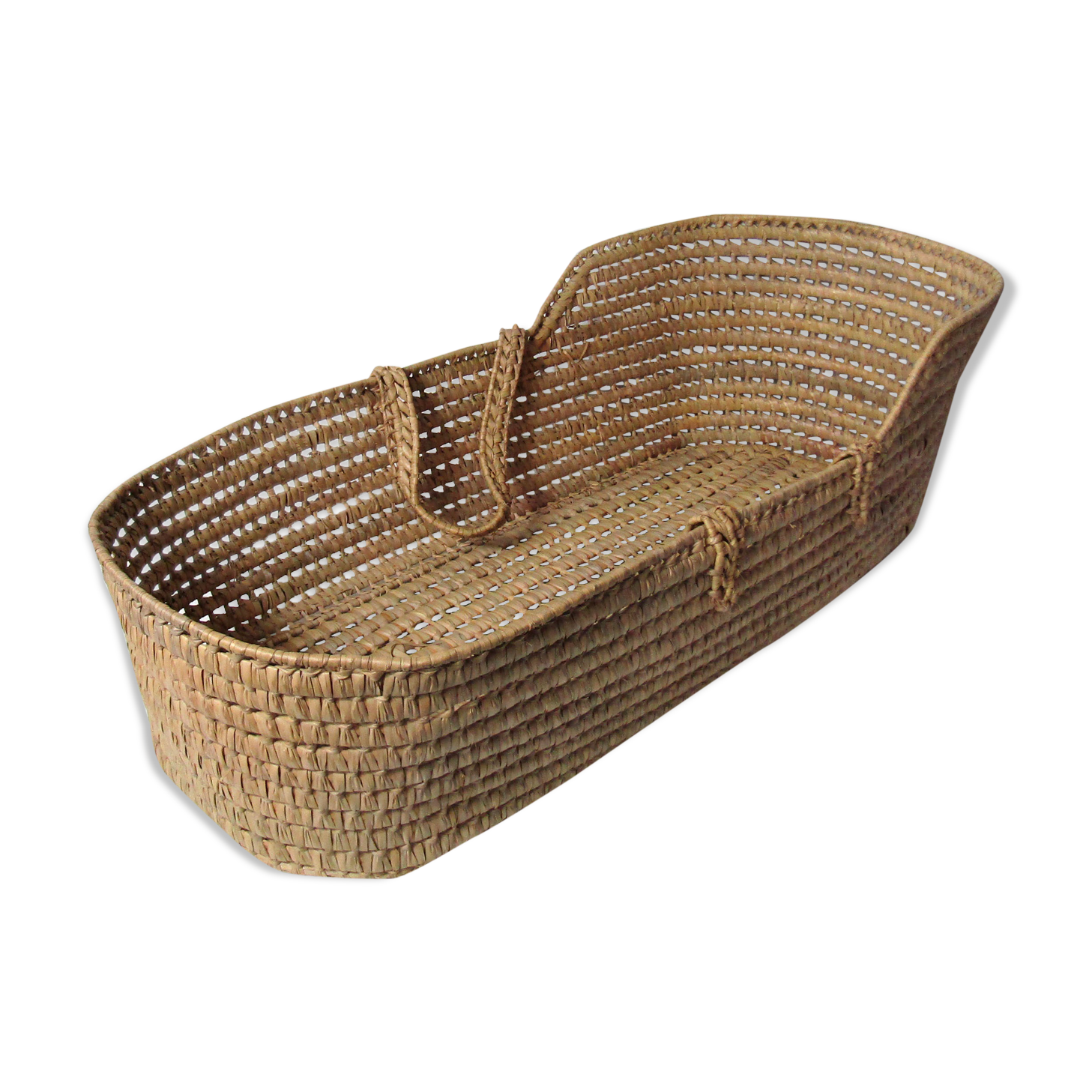 Couffin bébé en osier vintage 85x39cm