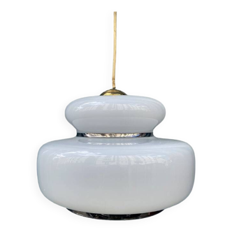 White opaline pendant light, 1960
