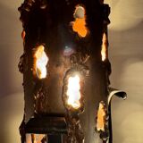 Brutalist wrought iron floor lamp from the 60s