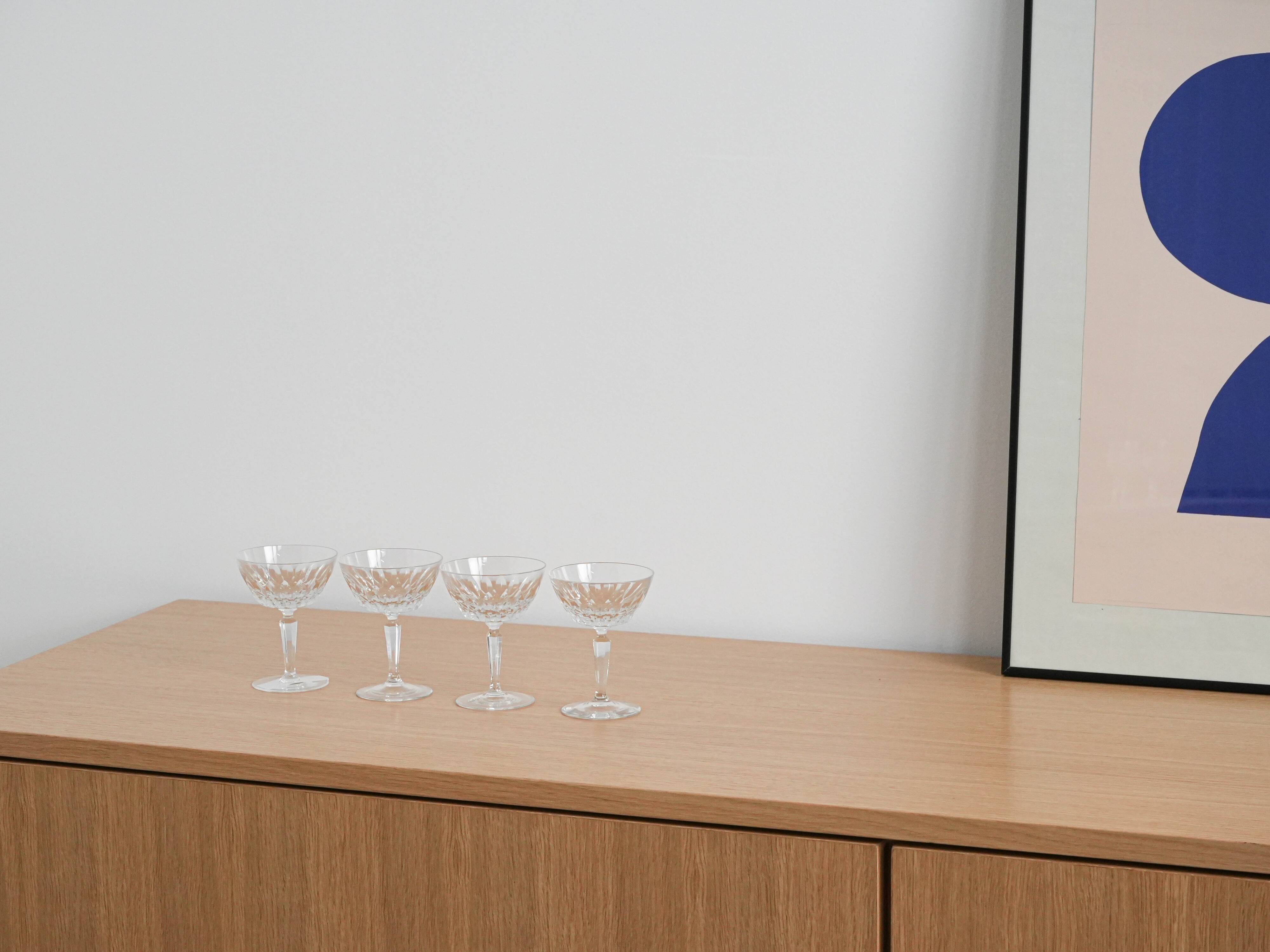 Set of four glasses, Danish design, 1970s, manufactured in Denmark