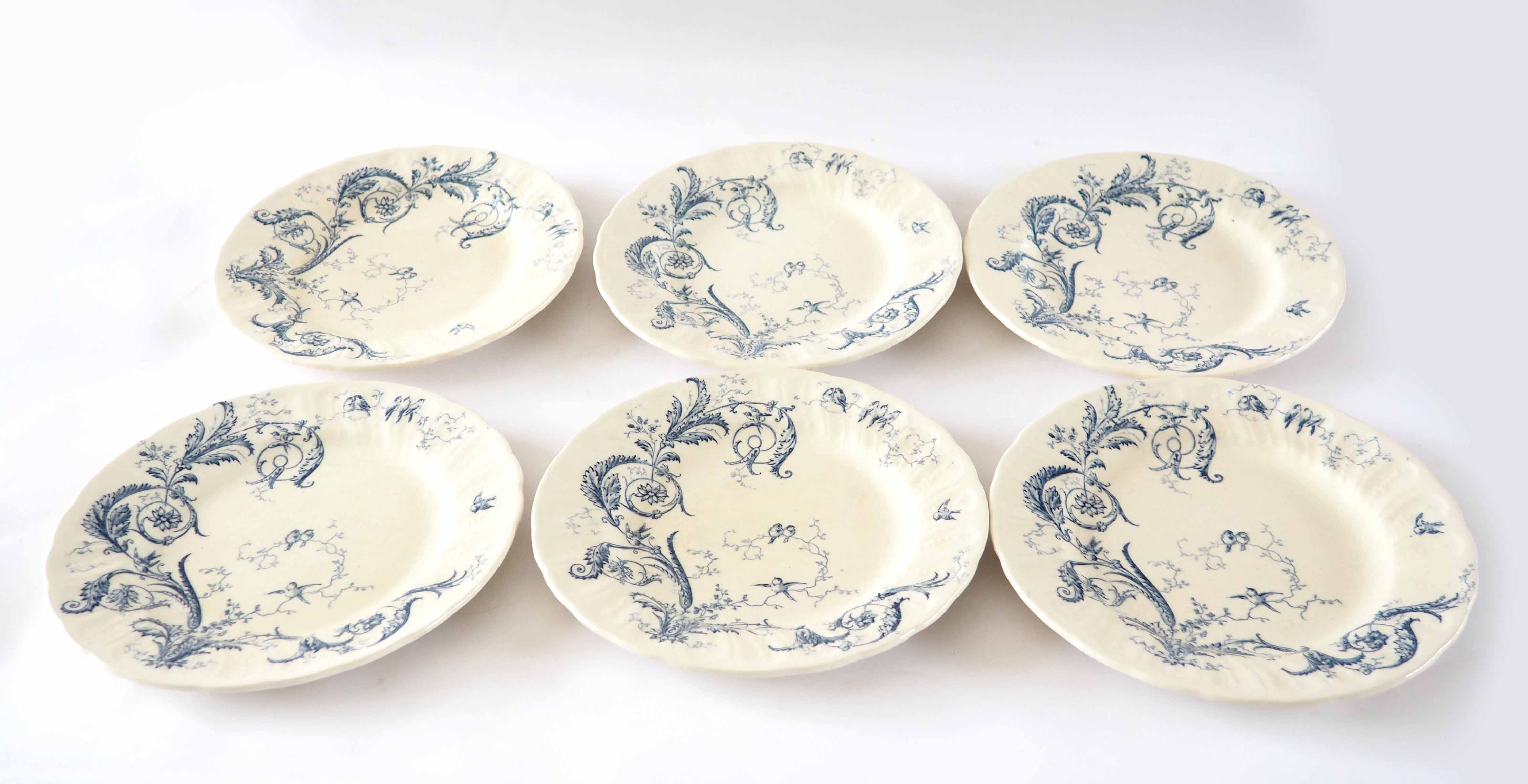 Series of 6 flat plates iron earth