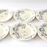 Series of 6 flat plates iron earth