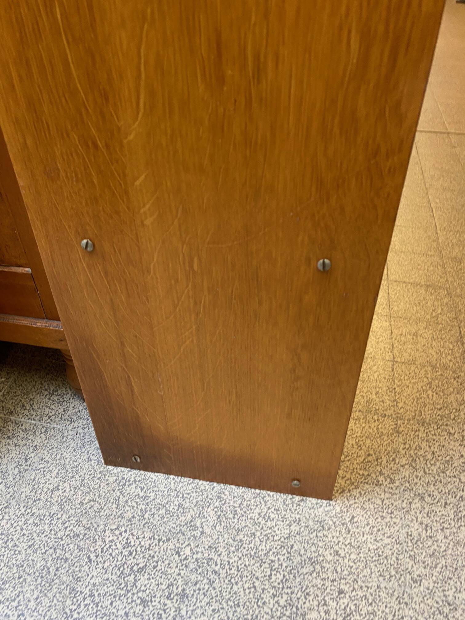 Bibus 1960s bookcase light oak with sliding glass