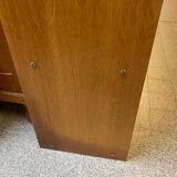 Bibus 1960s bookcase light oak with sliding glass