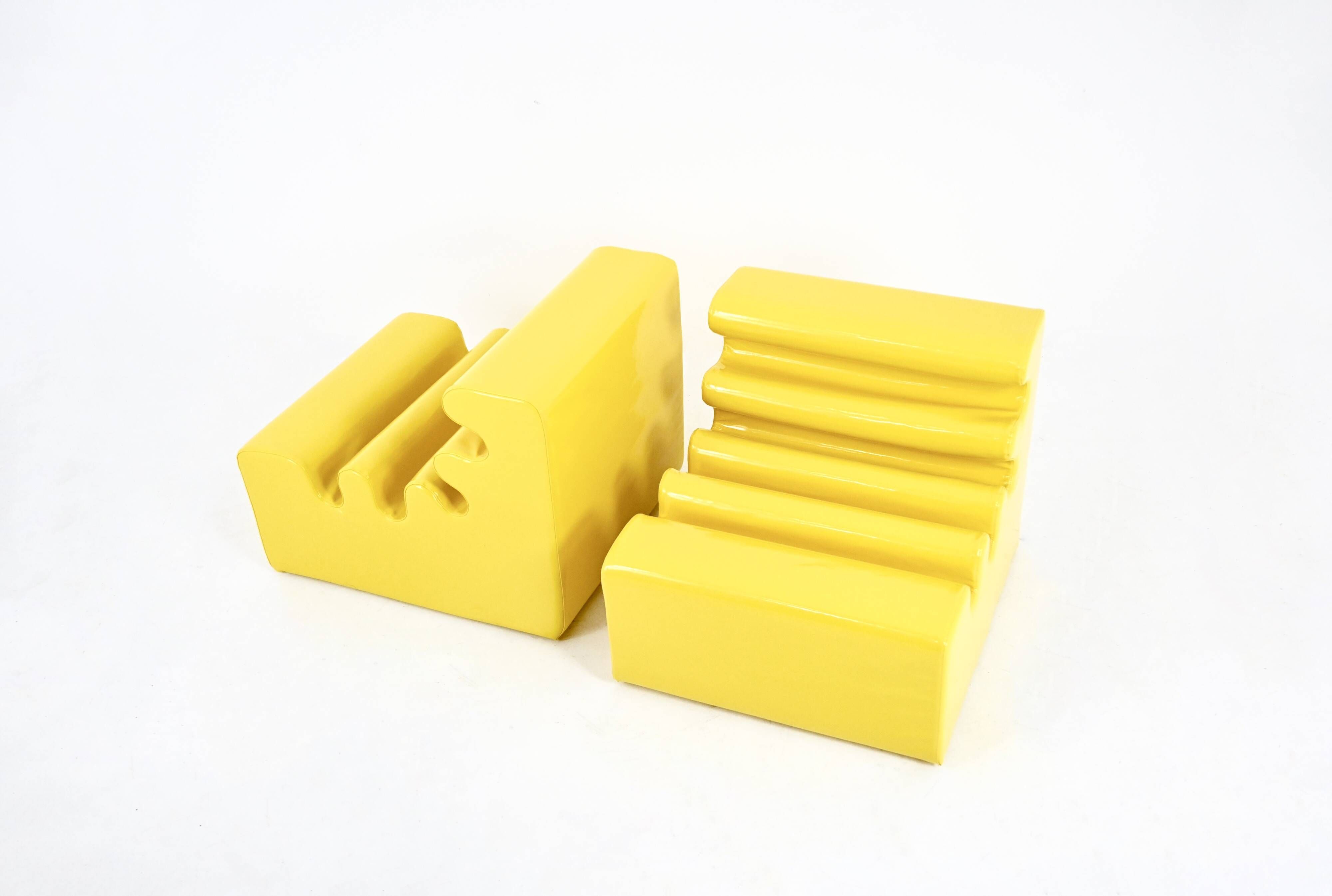 Pair of yellow “Karelia” armchairs by Liisi Beckmann for Zanotta, 1960