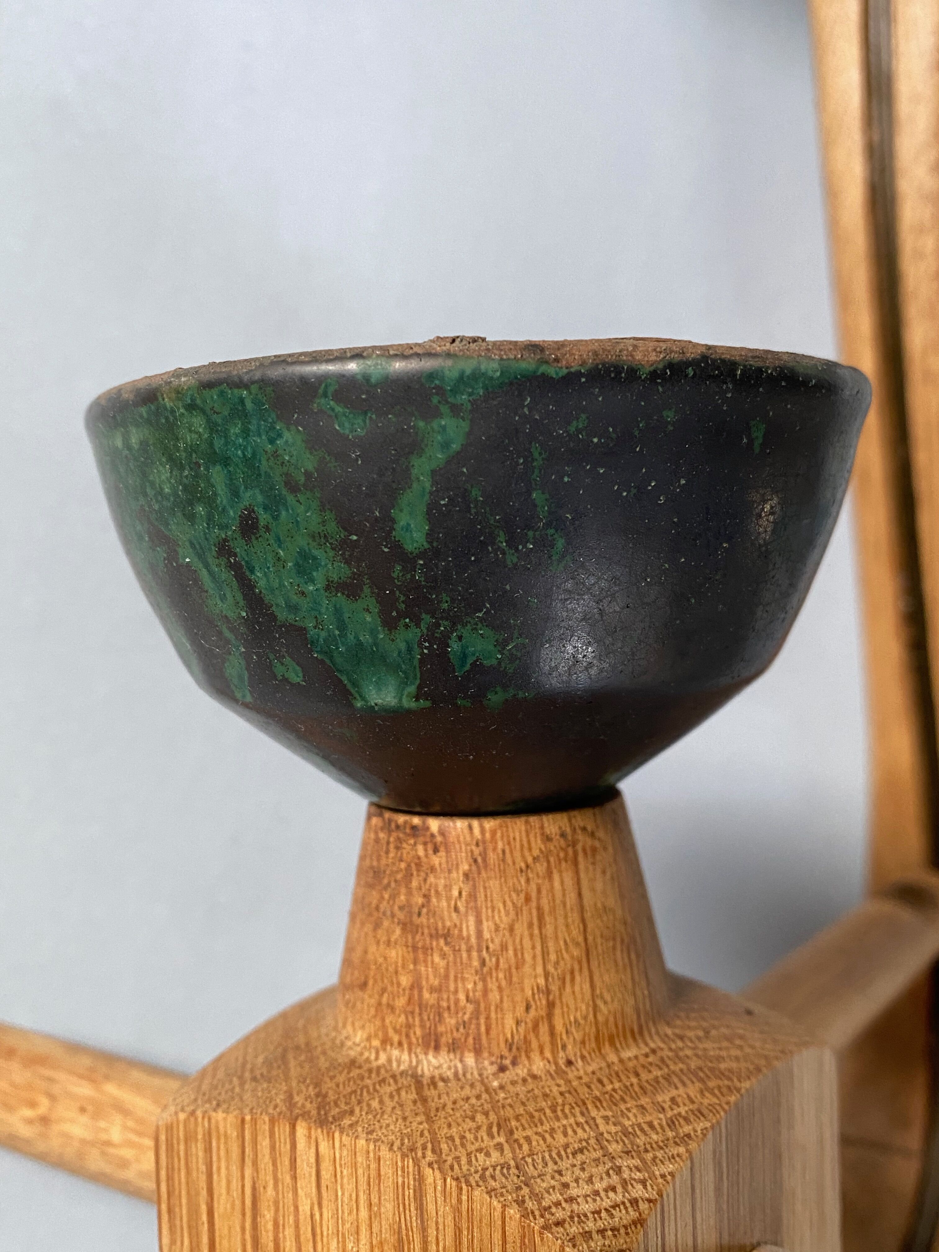 Oak ceiling lamp Guillerme & Chambron 1950